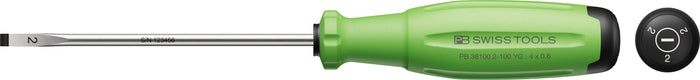 PB Swiss RainBow SwissGrip Evo Slotted Screwdriver 0.6 x 4 x 100mm YG