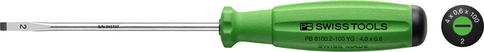 PB Swiss 8100 RB SwissGrip Slotted Screwdriver 0.6 x 4 x 100mm