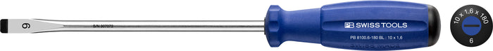 PB Swiss 8100 RB SwissGrip Slotted Screwdriver 1.6 x 10 x 180mm