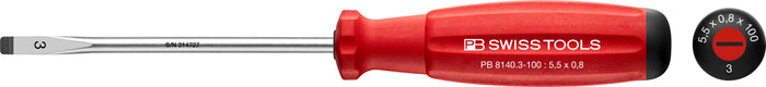 PB Swiss 8140 SwissGrip Slotted Screwdriver 0.8 x 5.5 x 100mm