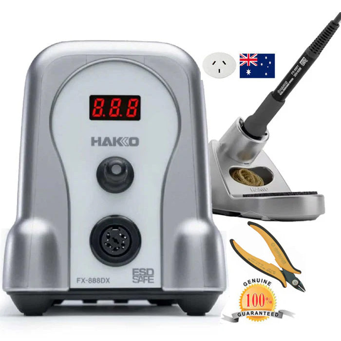 Hakko FX888DX Soldering Station Silver 90 Watt (Genuine) WITH FREE PAIR OF TR25 CUTTERS