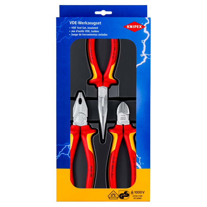 Knipex 1000V Electro Set, 3 Piece