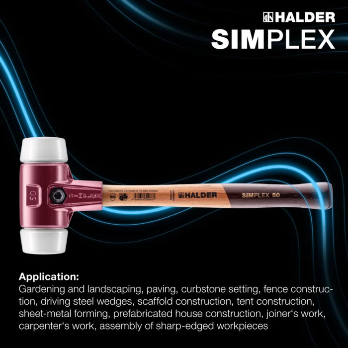 Halder Simplex Soft-Face Mallet Cast Steel Housing & Wood Handle 1440g