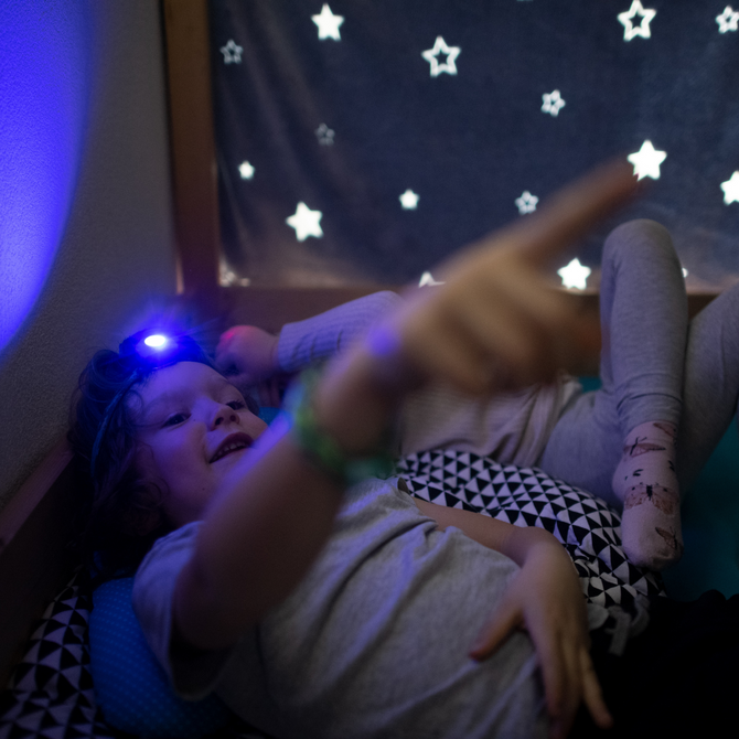 Ledlenser KIDLED2 40lm Multi-Colour LED Headlamp for Children 3 Years+ With Safety Screws - Purple