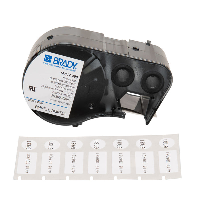 Brady Aggressive Adhesive Multi-Purpose Nylon Laboratory Labels with Ribbon for BMP51 0.5