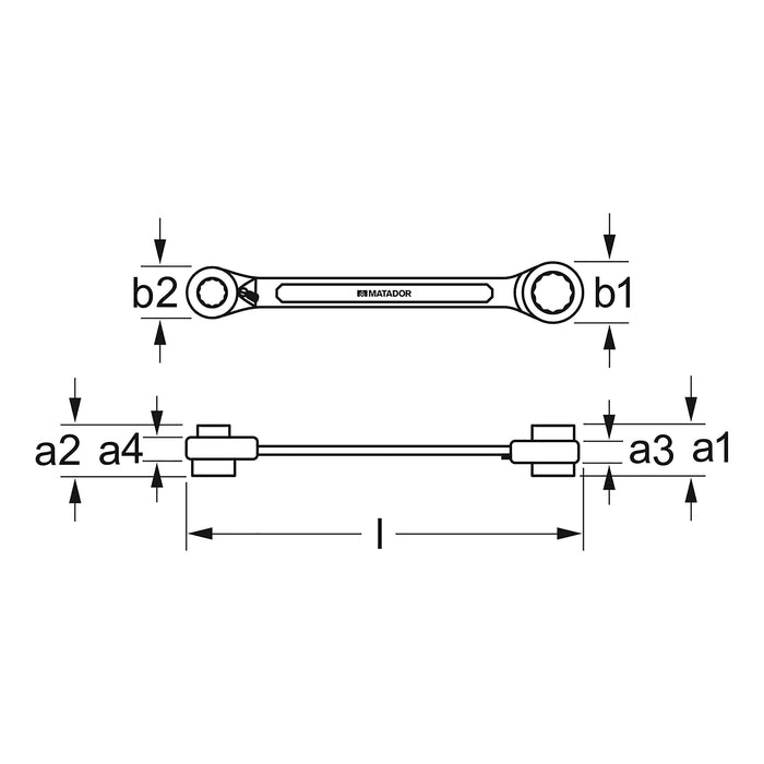 Matador 4-in-1 Ratchet Spanner 120 Tooth