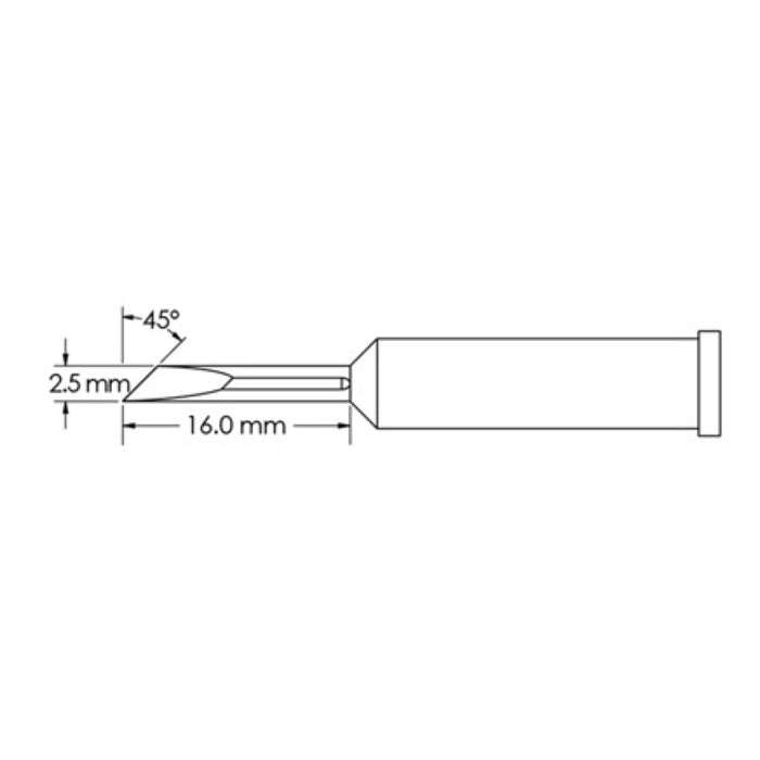 Metcal Knife Tip (GT4) 2.5 x 16.0mm 45° GT4-KN0025S