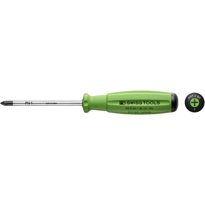 PB Swiss 8190 RB SwissGrip Phillips Screwdrivers (Various Sizes)
