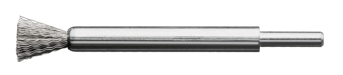Lessmann End Brush 6mm Shank Dia 12mm Long 120mm Steel Wire STA Crimped 0.20mm
