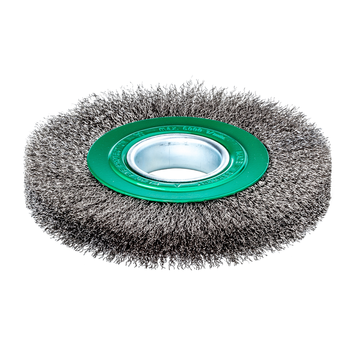 Lessmann Wheel Brush Dia 150mm Tube 50mm Steel Wire ROF Crimped 0.30mm Reducing Ring Set 3