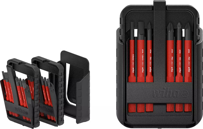 Wiha SlimBit Electric Bit Set Slotted/Phillips/Pozidriv/PlusMinus/Torx 15 Piece
