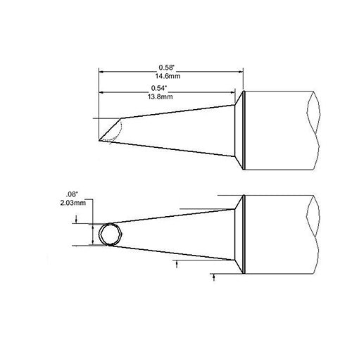Metcal Rework Tip Conical Wave Hoof 2.0mm (0.079