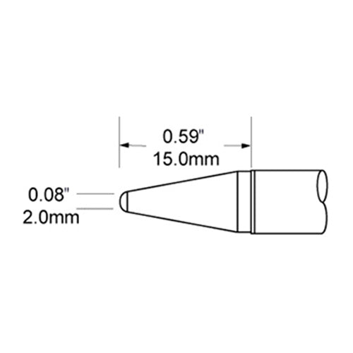 Metcal Soldering Tip Conical Long 2mm (0.079