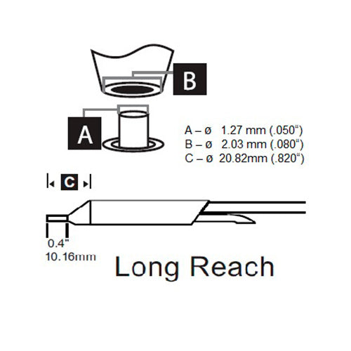 Metcal STDC Desolder Cartridge Long Reach ID=1.52mm (0.06