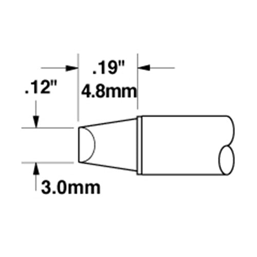 Metcal Cartridge Chisel Blunt 3mm (0.12