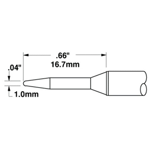 Metcal Cartridge Conical (STTC) (∅xL) 1.0x16.7mm 700 Series STTC-107