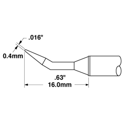Metcal Conical (STTC) 30˚ Bent Narrow (∅xL) 0.4mmx16.0mm (0.016