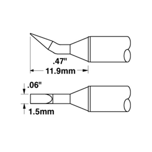 Metcal Chisel (STTC) 30˚ Bent (WxL) 1.5x11.9mm 700 Series STTC-199