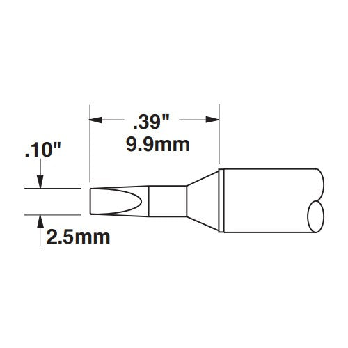 Metcal Cartridge Chisel 2.5mm (0.1