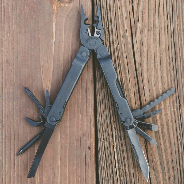 Leatherman 19 Tool Super Tool 300 EOD Black Oxide Multi-Tool with Brown MOLLE Sheath