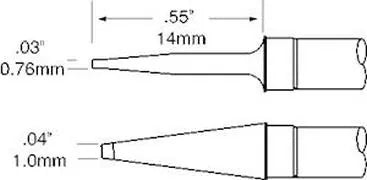 Metcal TCP Rework Tweezer Cartridge Blade 1.0x14mm TCP-BLP1