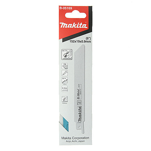 Makita Recipro Blade Bi-Metal 150 - 18Tpi (5 Pack)