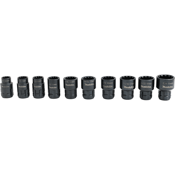 Makita Pass Thru Adjustable Wrench Set 11 Piece B-65458