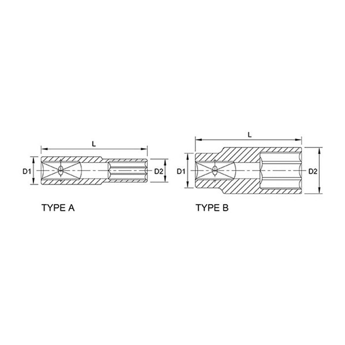 Toptul 6 Point CR-V Deep Socket 1/4in Dr. x 1/4in x 50mm
