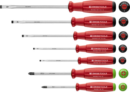 PB Swiss 8251.P SwissGrip Screwdriver 7 Pce Set Slotted & Pozidriv