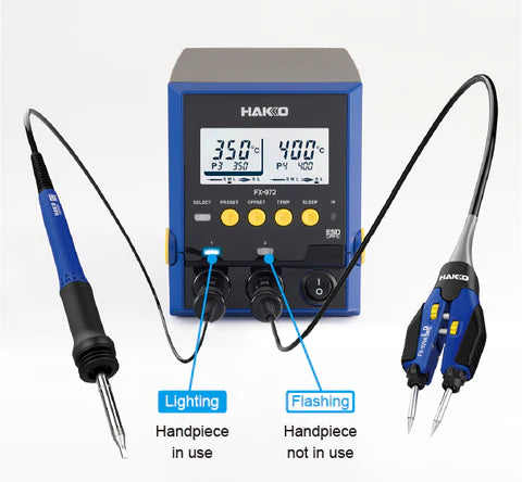 Hakko FX-972 New Generation Dual Port Compact Soldering Station