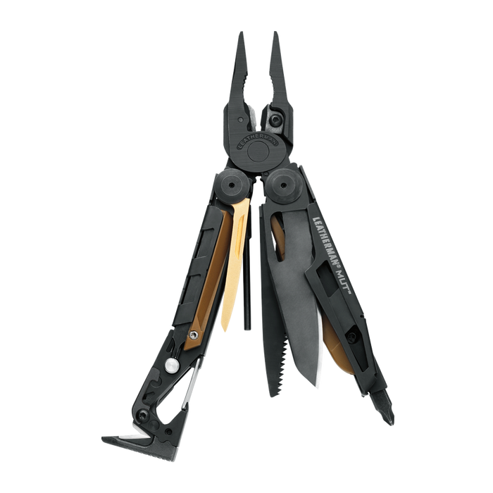 Leatherman 16 Tool MUT (Military Utility Tool) Heavy Duty Black Oxide Multi-Tool with Green MOLLE Sheath