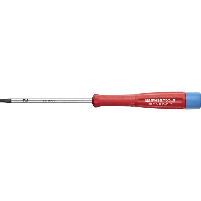 PB Swiss Electronics Torx Screwdriver with Turnable Head TX15 x 80mm