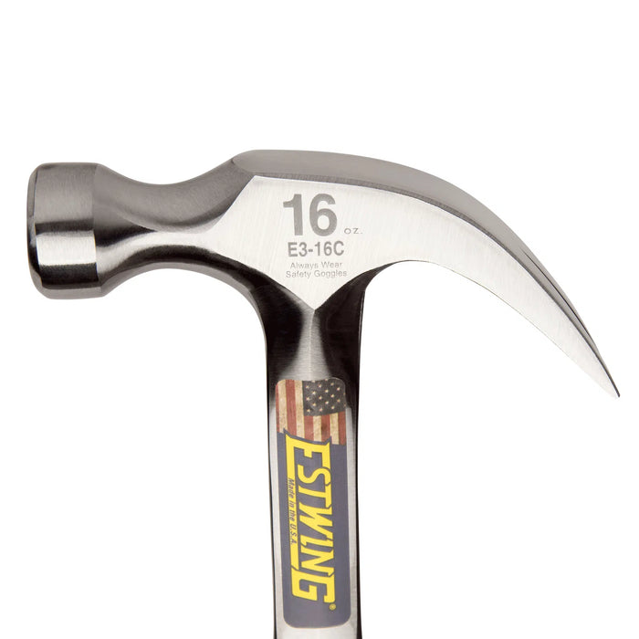 Estwing 16 Oz Curve Claw Hammer With Blue Shock Reduction Grip