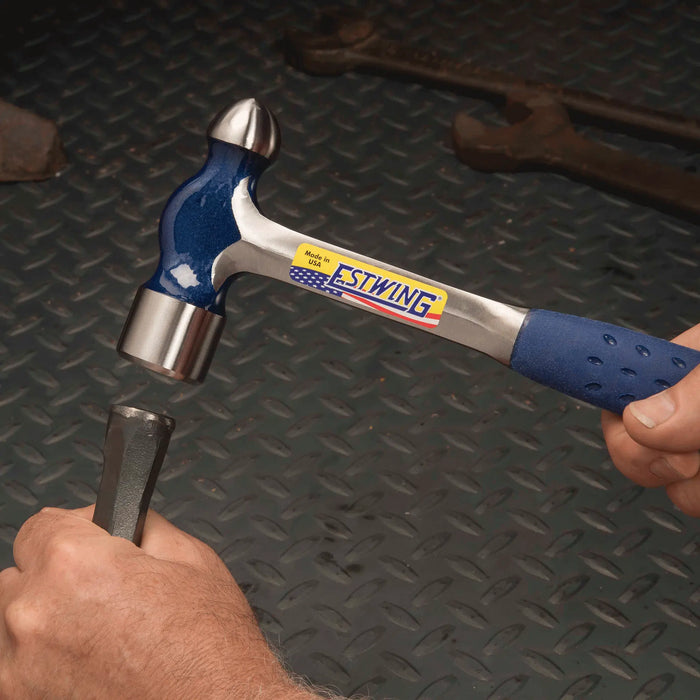 Estwing 12 Oz Ball Peen Hammer With Blue Shock Reduction Grip