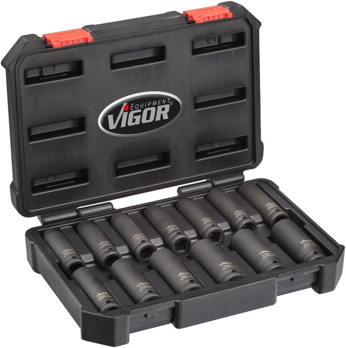 Vigor 13 Pce 1/2in Drive Impact Socket Set Long V5550L