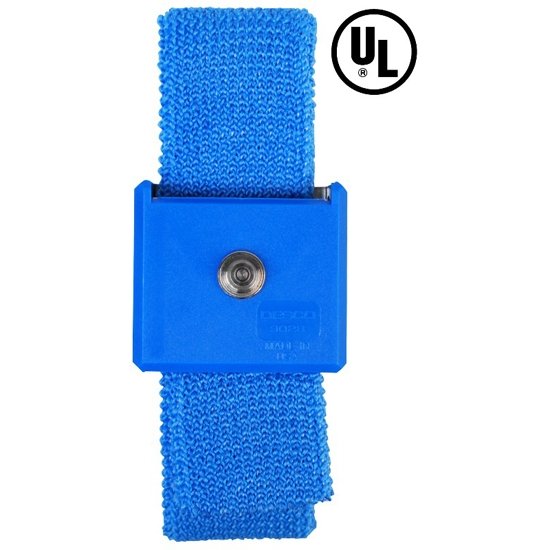 Desco 09028 Elastic Adjustable Wristband, Blue, 4mm