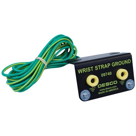 Desco 09740 Bench Mount for Dual Wrist Strap Ground Cord, 4 MM Stud