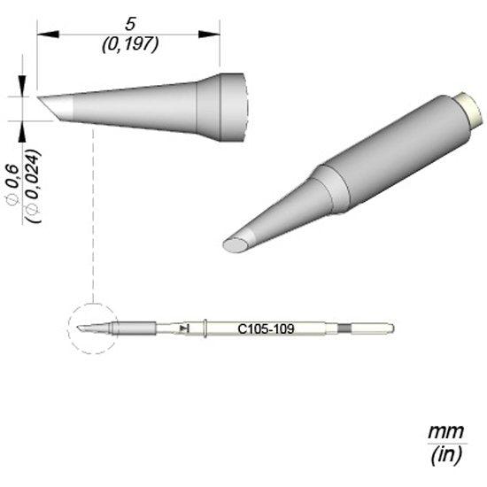 JBC 0.6mm Bevel Nano Cartridge Tip