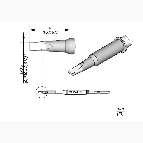 JBC Cartridge Chisel 1x0.3