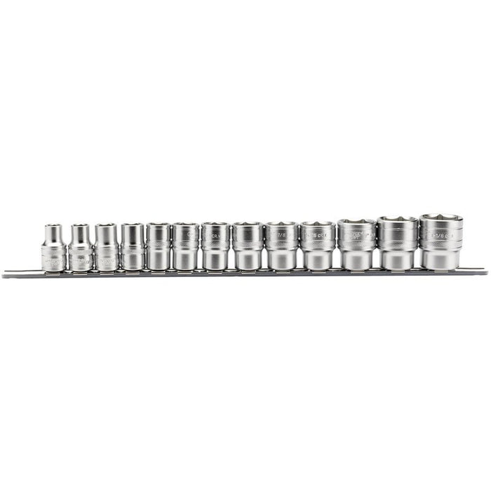 Draper Tools 1/2 Sq. Dr. Imperial Sockets on a Metal Rail (13 Piece)