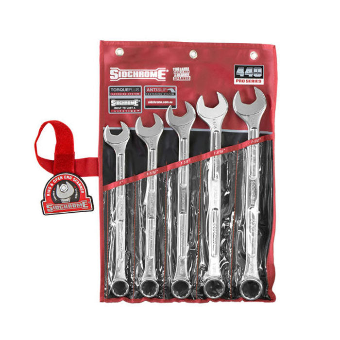 Sidchrome 440 Series Ring & Open End Spanner Set - Imperial, 5 Pce