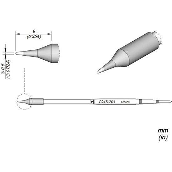 JBC 0.6mm Conical Standard Cartridge 20mm Longer