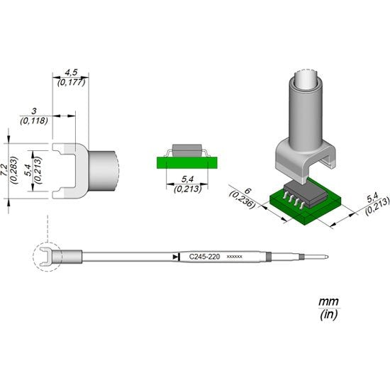 JBC 6x5.4mm Dual In-Line IC Standard Cartridge Tip