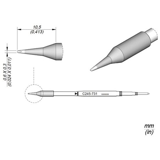 JBC 0.6mm Chisel Cartridge Tip