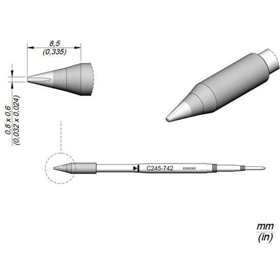 JBC 0.8mm Chisel Cartridge Tip