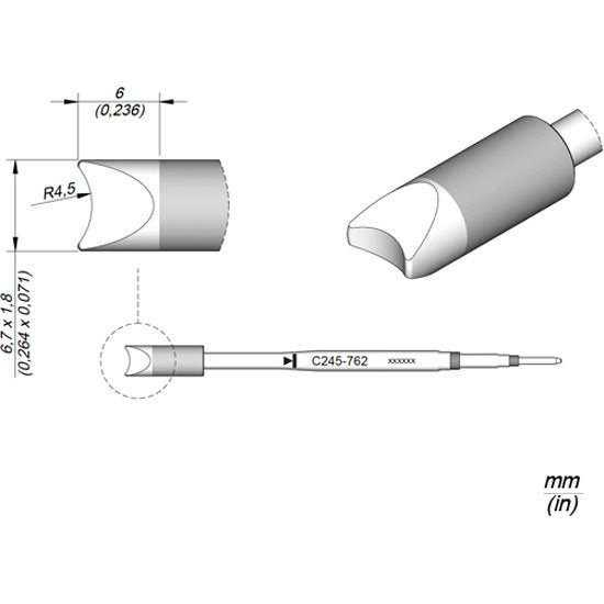 JBC 9mm Special Solder Cables Cylindrical Pieces Cartridge Tip