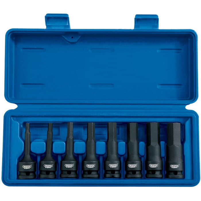 Draper Tools 1/2 Sq. Dr. Impact Hexagonal Socket Bit Set (8 Piece)
