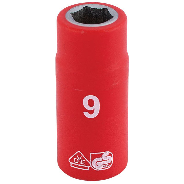 Draper Tools 1/4 Sq. Dr. Fully Insulated VDE Socket (9mm)