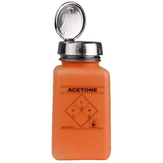 Menda 35271 - durAstatic® Dissipative Orange HDPE Bottle with One-Touch Pump, Printed with