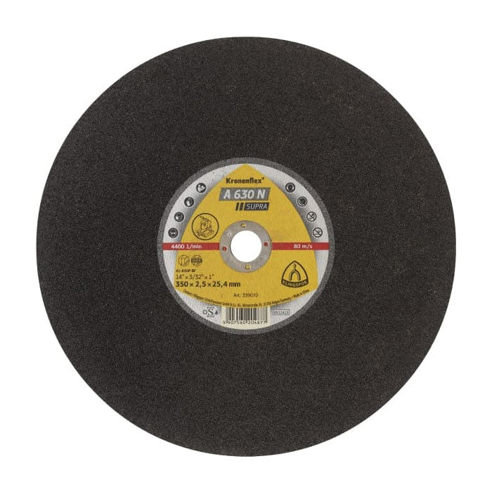 Klingspor Cutting Off Wheel - (A630N) Supra/Flat/4400rpm 356x2.5x25.4mm